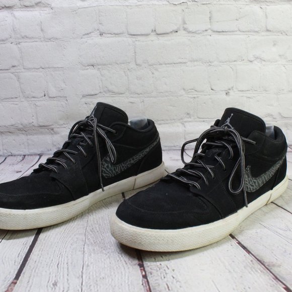 Nike Air Jordan Retro V.1 Black Leather Mesh Low Top Street Sneakers US 11 - Picture 2 of 9